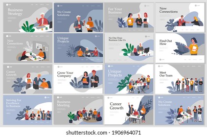 Office interior workplace with group workers communicating or talking to client or conversations between teamwork or meeting, brainstorming. Vector cartoon concept illustration for business