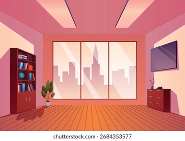 Office interior, workplace room, modern interior cabinet