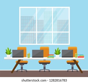 Office interiors vector illustration 