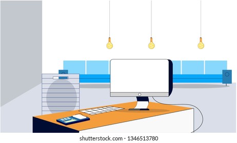 Office isolated vector illustration