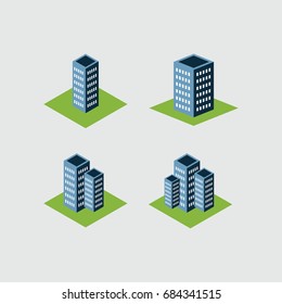 Office Isometric Logo Vector Templateg