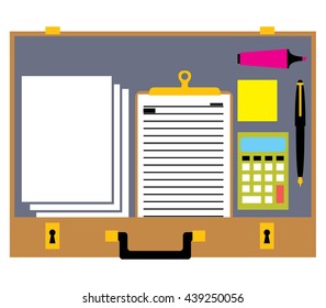 Office items set. Vector illustration