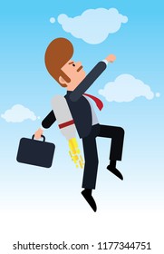 Office jet pack super man