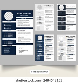 Office job application CV and resume template set vector. Modern resume layout design collection for employees. intern CV template bundle vector for official work. minimalist resume design templates
