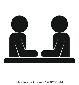 Office job interview icon. Simple illustration of office job interview vector icon for web design isolated on white background
