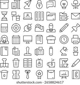 Office Job Work Icon Set. Perfect for user interface, new application
