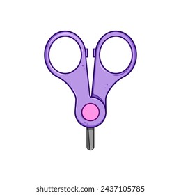 office kid scissors cartoon. craft cut, render graphic, s safety office kid scissors sign. isolated symbol vector illustration
