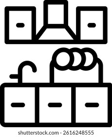 Office Kitchen Line Vector Icon Design