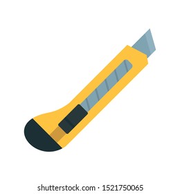 Office knife icon. Flat illustration of office knife vector icon for web design