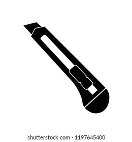 Office knife icon, logo on white background