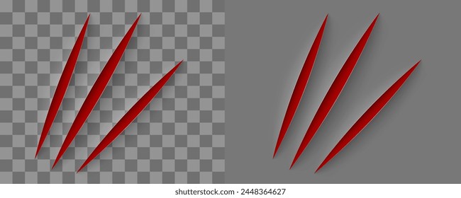 Office Knife Paper Sheet Cut With Red Inside. EPS10 Vector