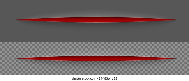 Office Knife Paper Sheet Cut With Red Inside. EPS10 Vector