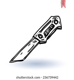 Office knife, vector illustration