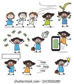 Office Lady - Set of Concepts Vector illustrations