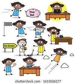 Office Lady - Set of Different Concepts Vector illustrations