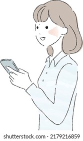 
Office lady with a smartphone