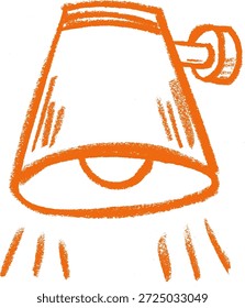 Office Lamp Icon Crayon Chalk Drawing Doodle Vector