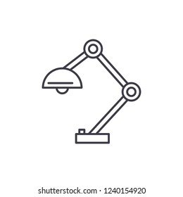 Office lamp line icon concept. Office lamp vector linear illustration, symbol, sign