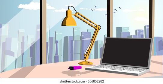 office lamp on the table