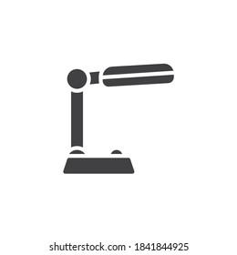 Office lamp vector icon. filled flat sign for mobile concept and web design. Desktop lamp glyph icon. Symbol, logo illustration. Vector graphics