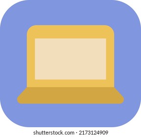 Office laptop, illustration, vector on a white background.