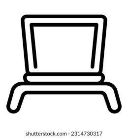 Office laptop stand icon outline vector. Best work. Posture meeting