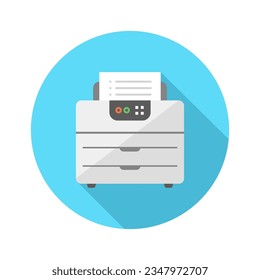 Bürolaserdrucker-Clipkunst. Solides und buntes Design.