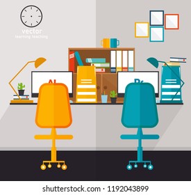 Office Learning Teaching Work Using Design Stock Vector (Royalty Free ...