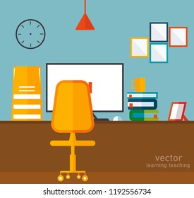office  learning and teaching To work Using a design program vector illustration 
