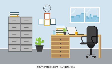 office  learning and teaching To work Using a design program vector illustration 