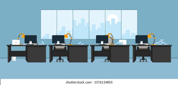 Office of learning and teaching to work using vector illustration, design program