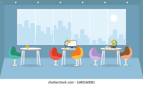 Office of learning and teaching to work using vector illustration, design program