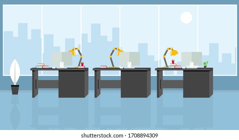 Office of learning and teaching to work using vector illustration, design program