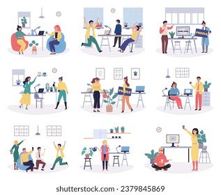 Office leisure vector illustration. The office leisure metaphor emphasizes importance finding enjoyment in work related activities Incorporating recreation into office culture fosters sense freedom