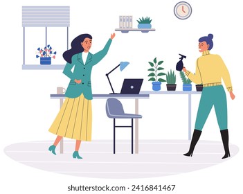 Office leisure vector illustration. The office leisure metaphor highlights importance finding enjoyment in ones occupation Taking leisure breaks in office contributes to employee satisfaction