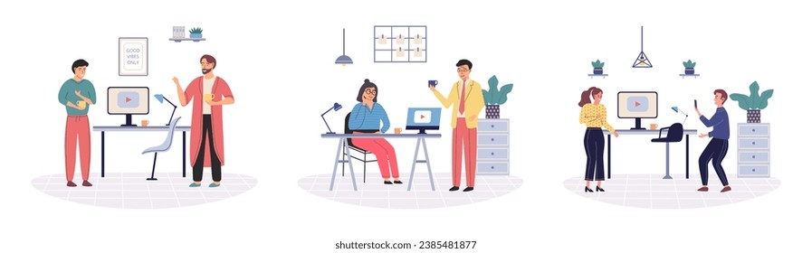 Office leisure vector illustration. Occupation in company values leisure activities contributes to employee satisfaction and happiness Finding leisure time in office allows individuals to engage