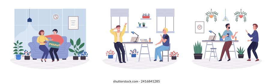 Office leisure vector illustration. Taking leisure breaks in office contributes to employee satisfaction and overall well being Finding leisure activities in workplace fosters sense community