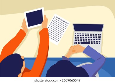 Office life discussion with partnership