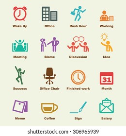 Office Life Elements, Vector Infographic Icons