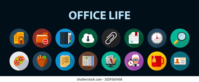 Office life flat icon concept. Vector illustration. Element template for design.