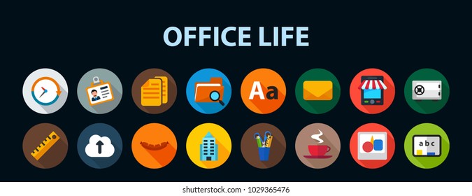 Office life flat icon concept. Vector illustration. Element template for design.