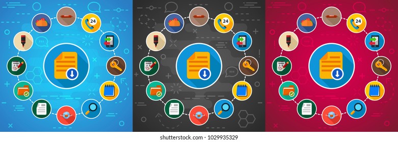 Office life flat icon concept. Vector illustration. Element template for design.
