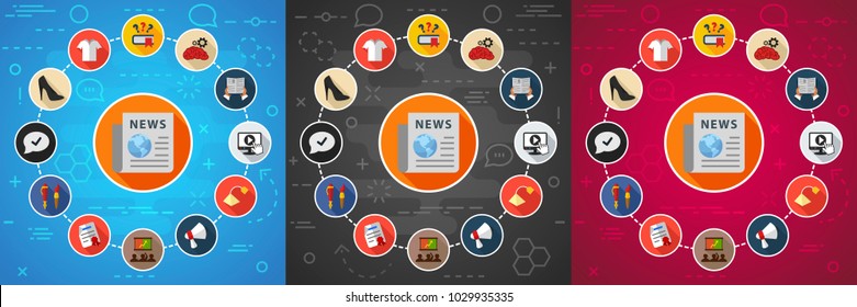Office life flat icon concept. Vector illustration. Element template for design.