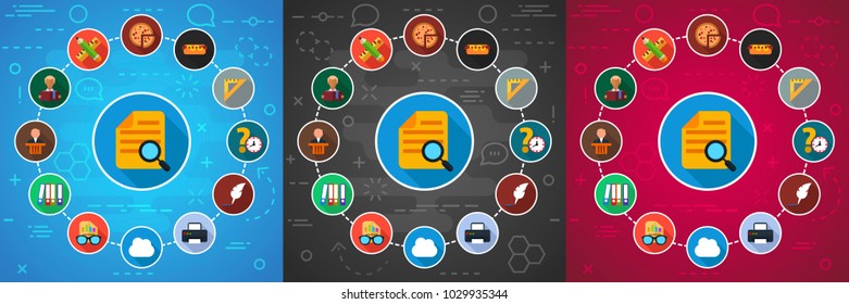 Office life flat icon concept. Vector illustration. Element template for design.