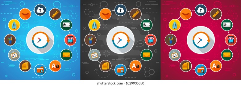Office life flat icon concept. Vector illustration. Element template for design.