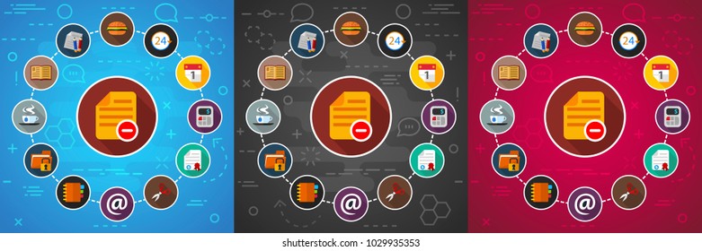 Office life flat icon concept. Vector illustration. Element template for design.