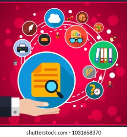 Office life flat icon concept. Vector illustration. Element template for design.