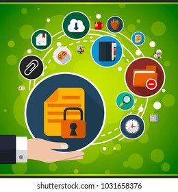 Office life flat icon concept. Vector illustration. Element template for design.