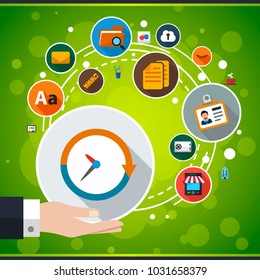 Office life flat icon concept. Vector illustration. Element template for design.