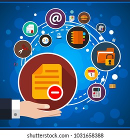 Office life flat icon concept. Vector illustration. Element template for design.